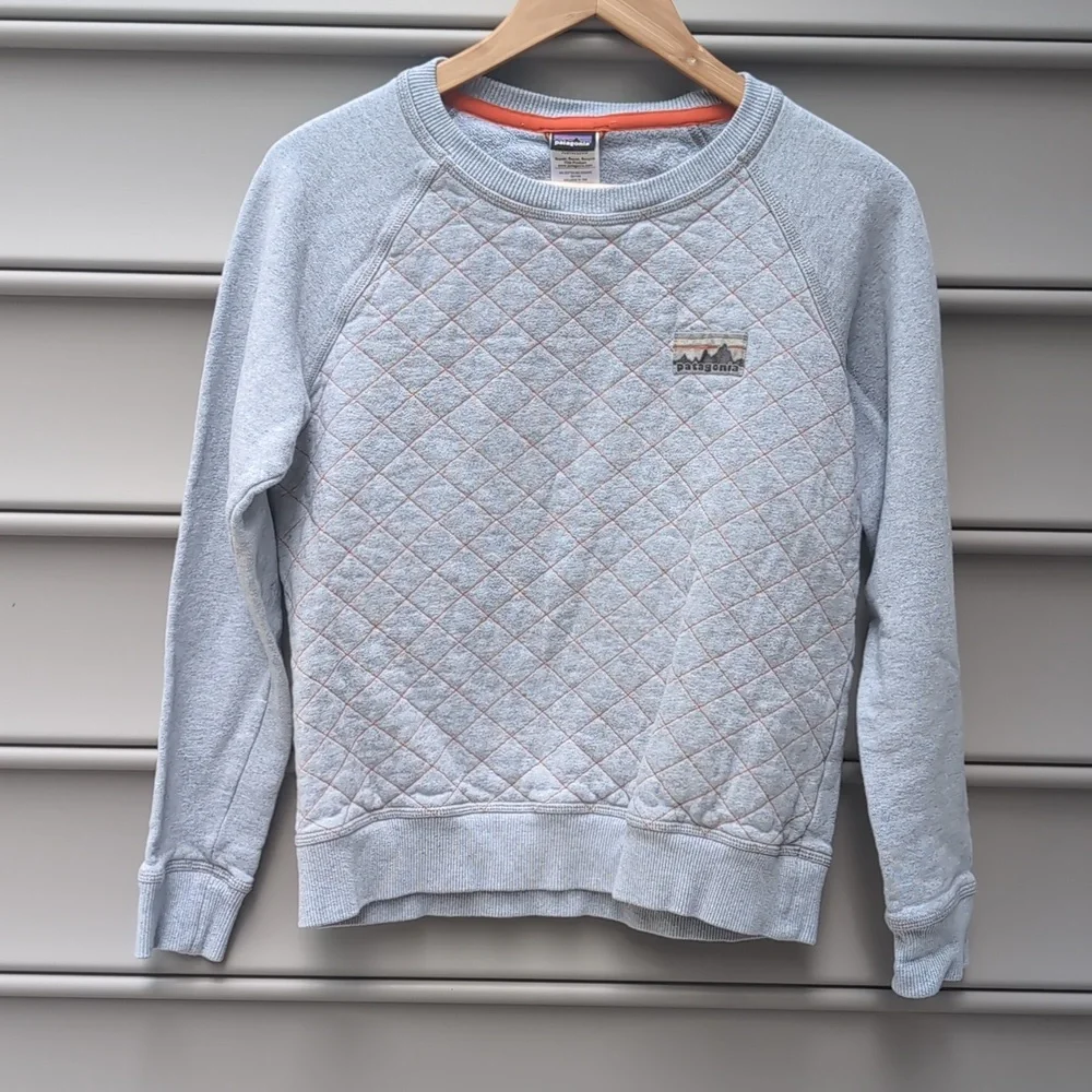 Patagonia Recycled Cotton Quilted Sweatshirt Sustainable Organic Gorpcore - Picture 2 of 5